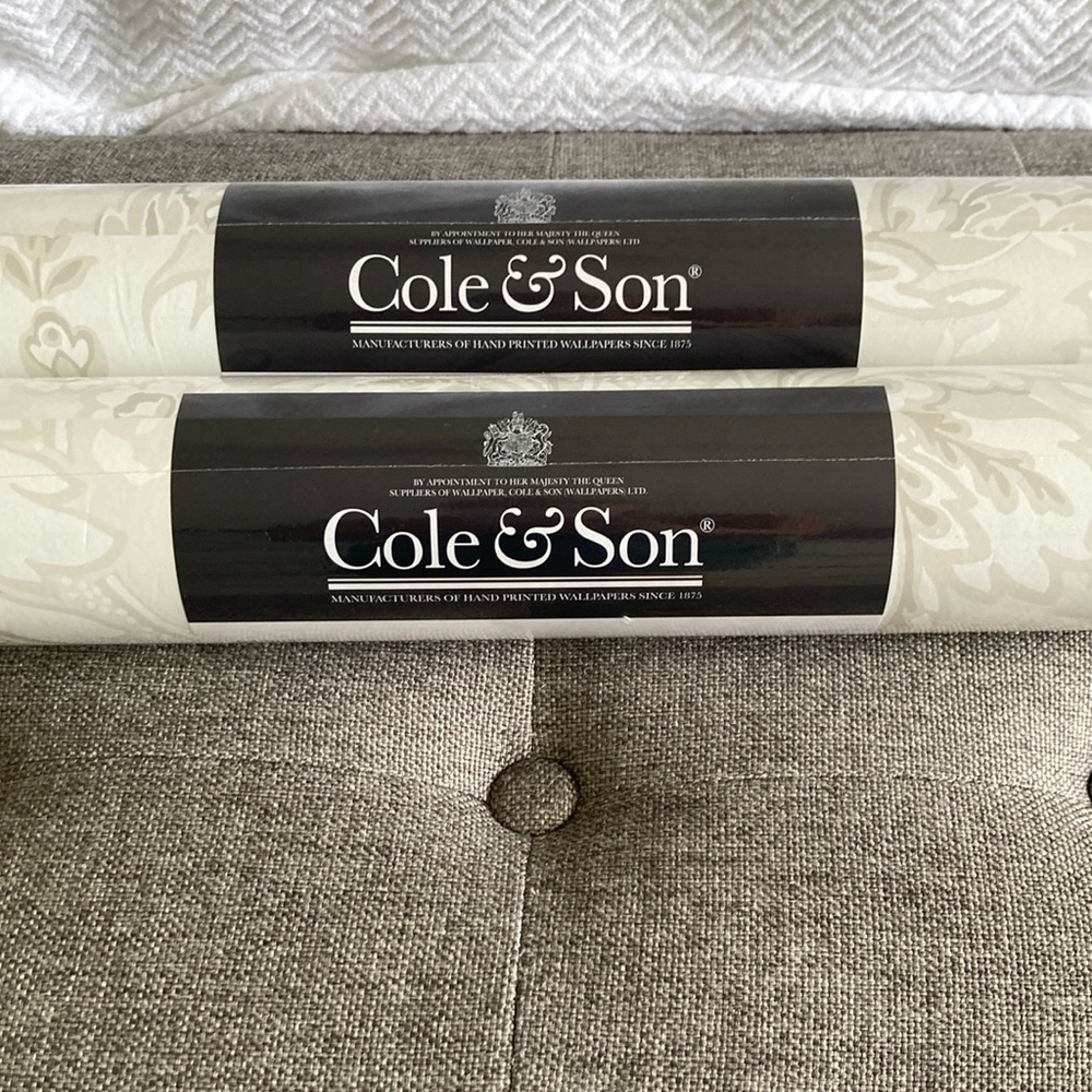 2 rolls Cole & Son Cream Wallpaper Roll - Coleridge design